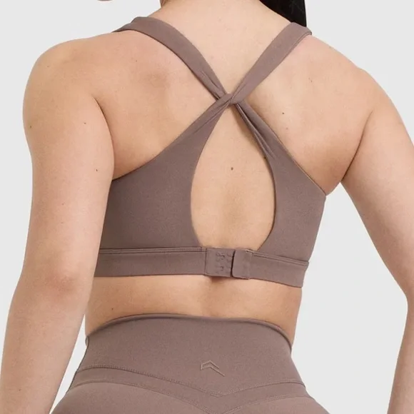 Oner Active Unified Layered Brown Sports Bra - Picture 4 of 7